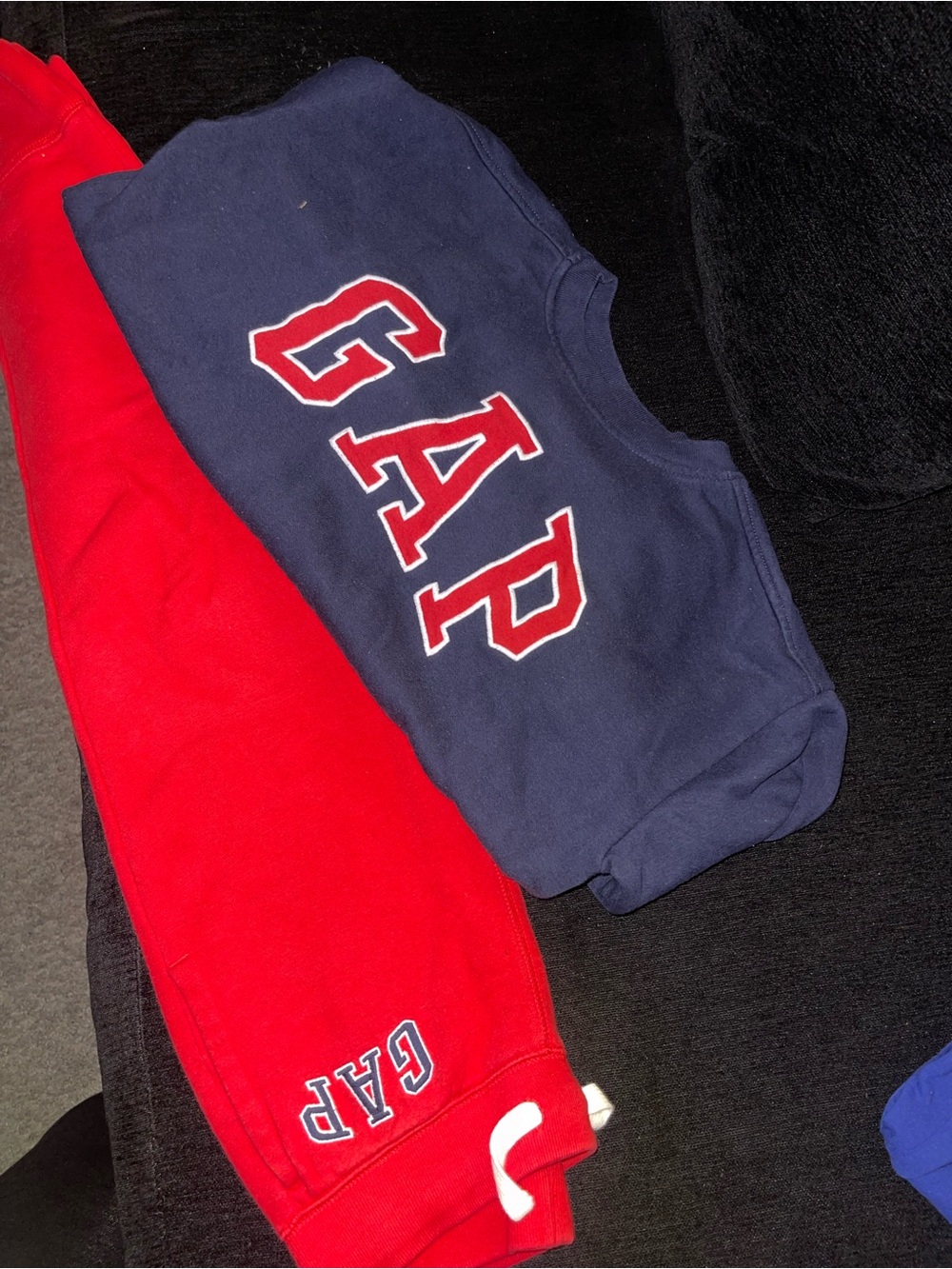 GAP Navy Sweatshirt with Red Sweatpants Set